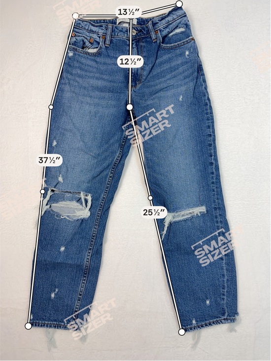 Abercrombie & Fitch Mom High Rise Jeans - Dark Blue Denim Curve Love size 4/27 - Picture 11 of 11